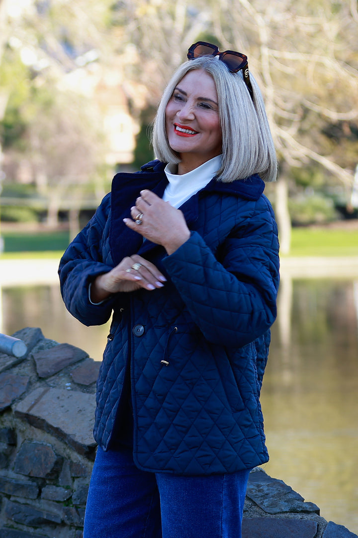 Kirribilli Quilted Jkt | NAVY