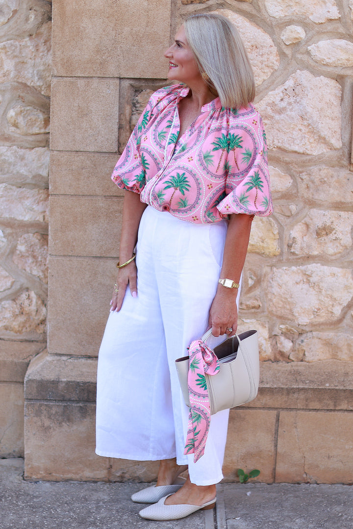 Palm Print Shirt | WATERMELON Pink