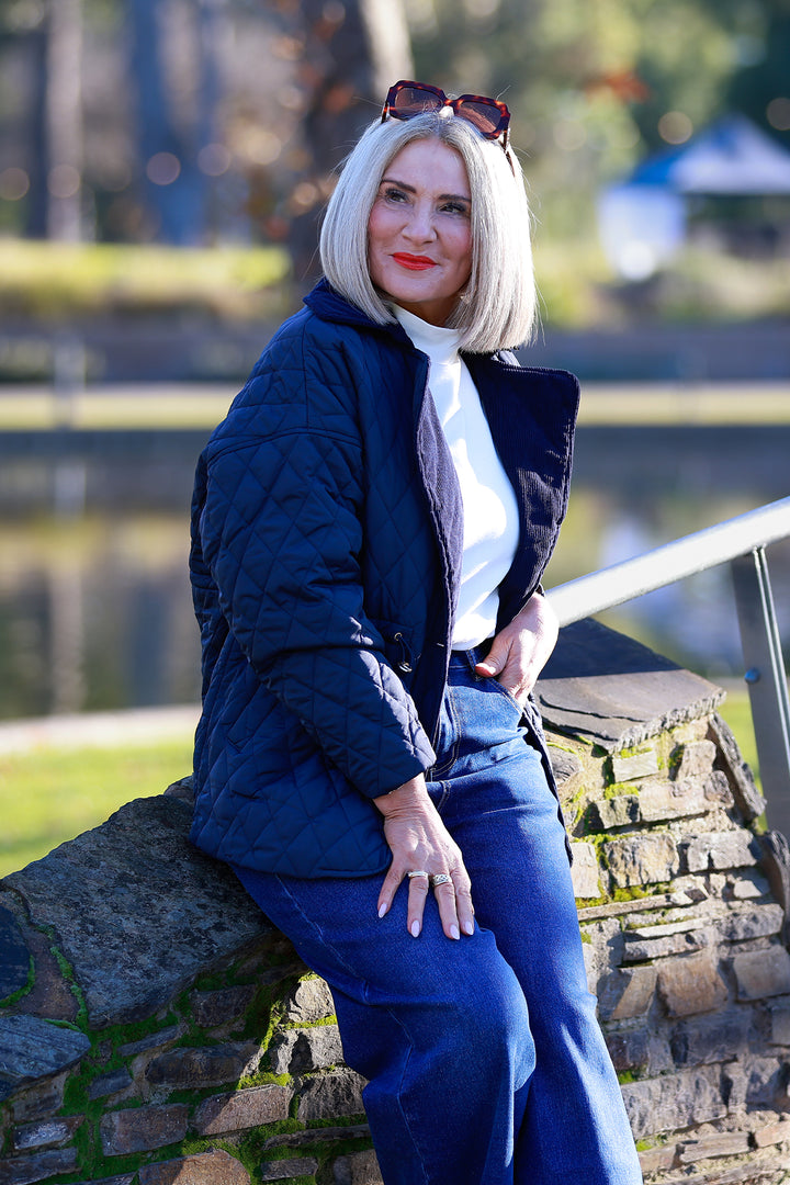 Kirribilli Quilted Jkt | NAVY