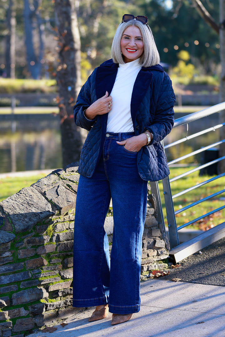 Kirribilli Quilted Jkt | NAVY