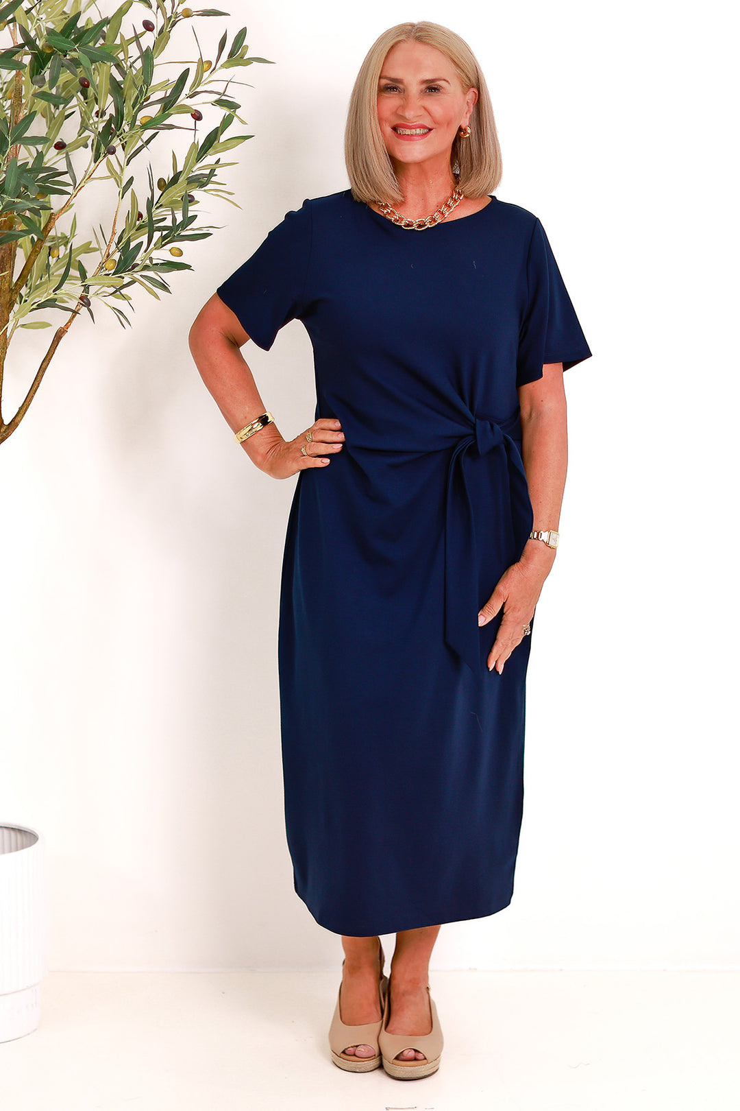 Alanah Tie Dress | NAVY