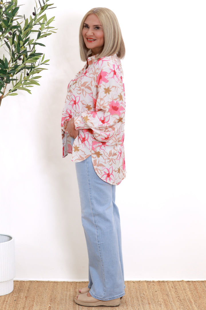 Belamy Shirt | PINK & IVORY