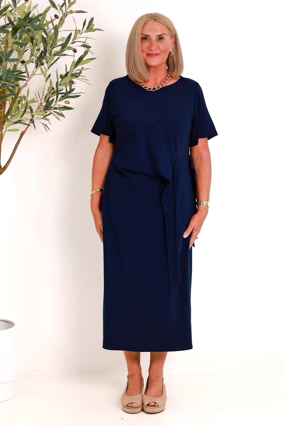 Alanah Tie Dress | NAVY