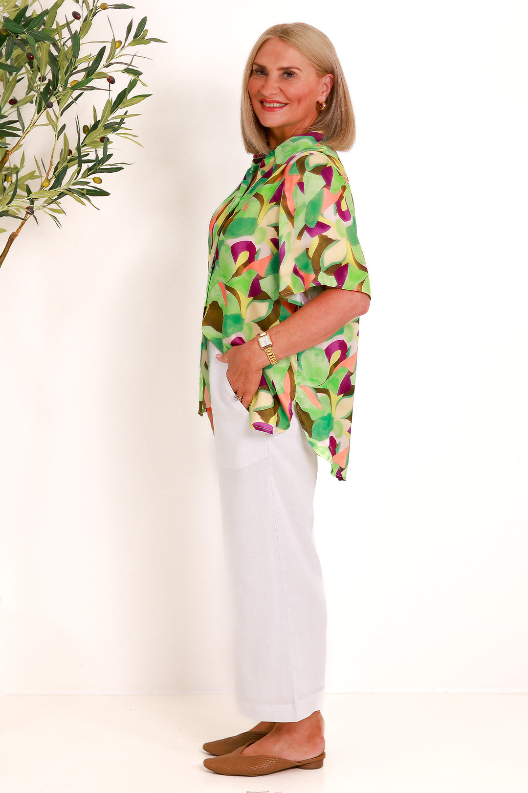 Imara Bell Slv | GREEN MULTI