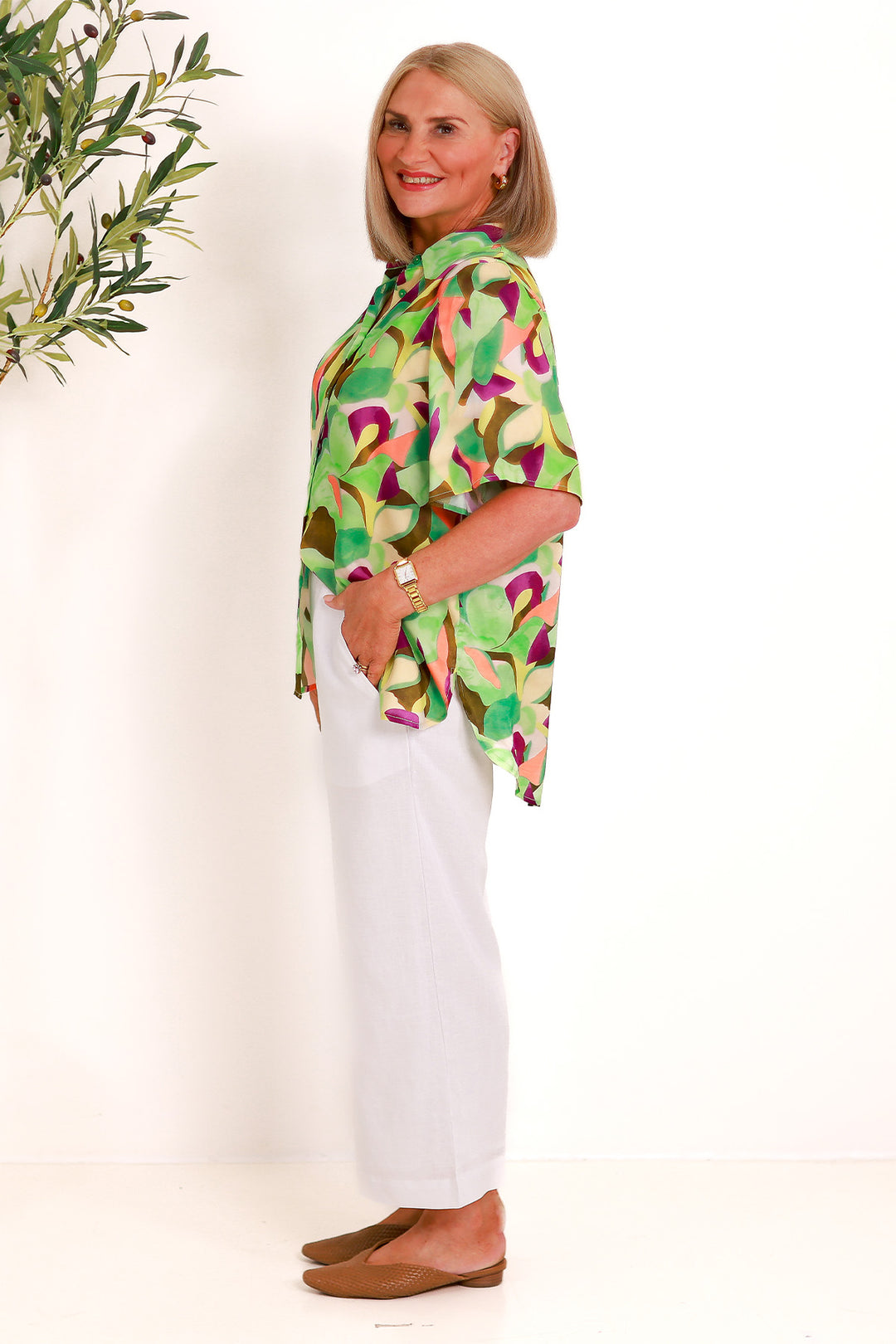 Imara Bell Slv | GREEN MULTI