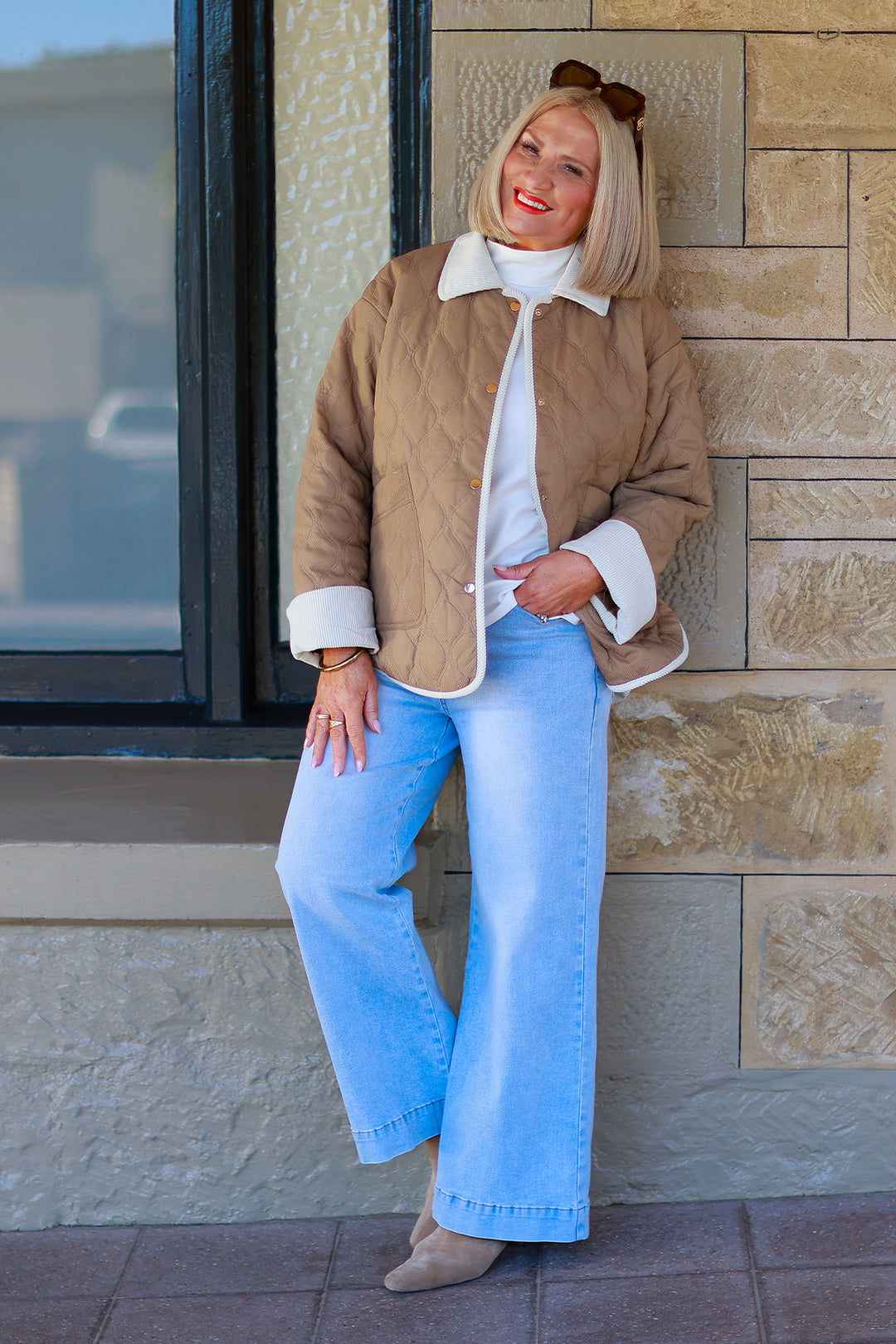 Marlowe Quilted Jacket | TAN & IVORY