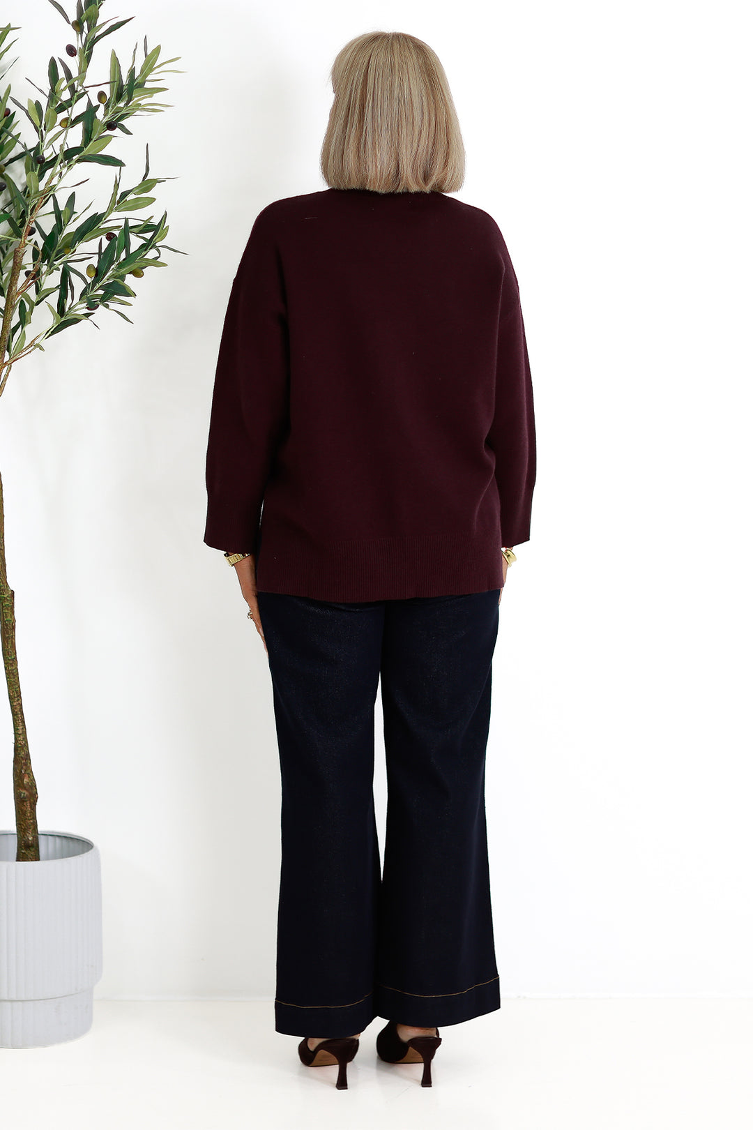 Calla Turtle Neck Knit - WINE