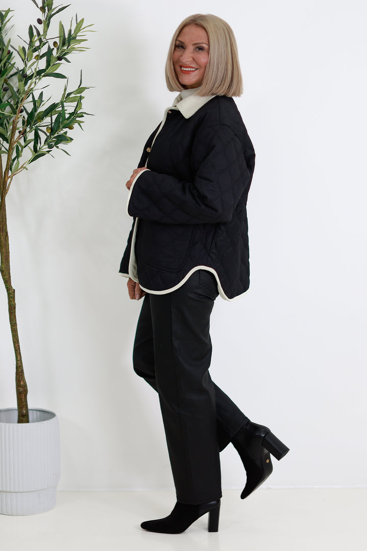 Marlowe Quilted Jacket | BLACK & IVORY