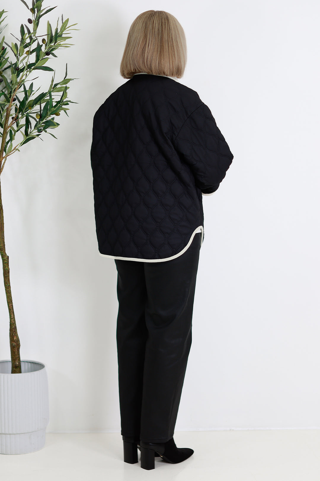 Marlowe Quilted Jacket | BLACK & IVORY
