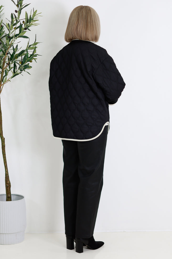 Marlowe Quilted Jacket | BLACK & IVORY