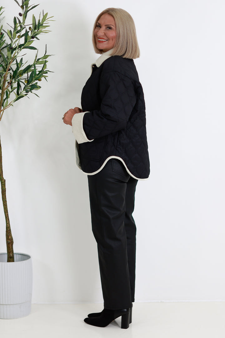 Marlowe Quilted Jacket | BLACK & IVORY
