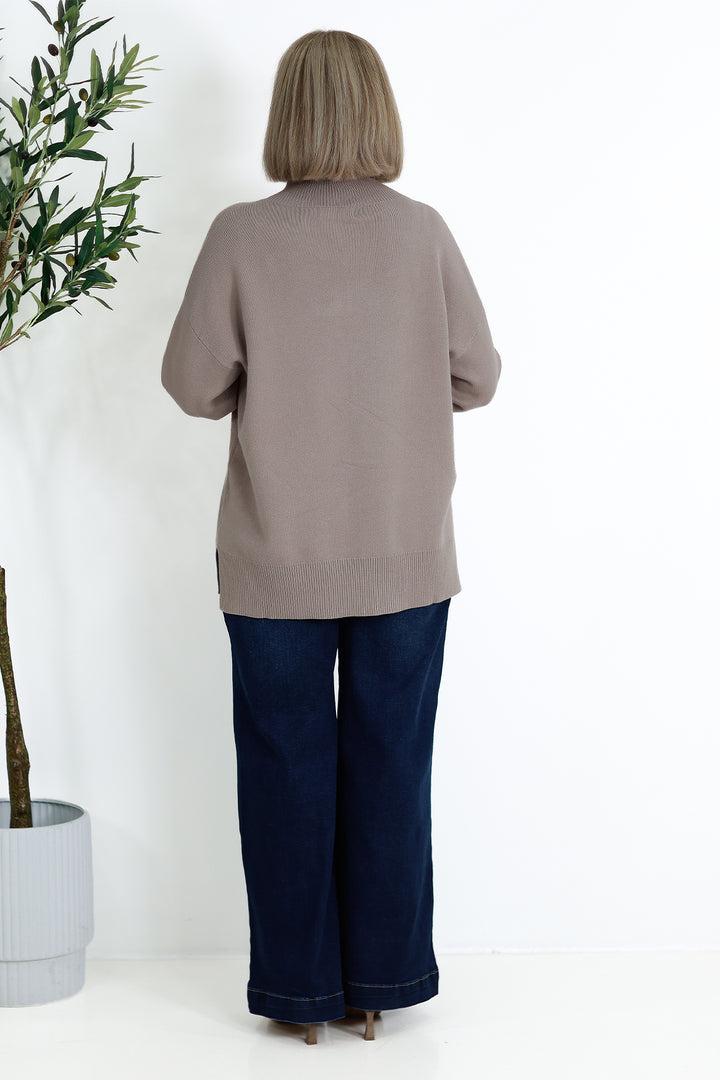Calla Turtle Neck Knit - Taupe