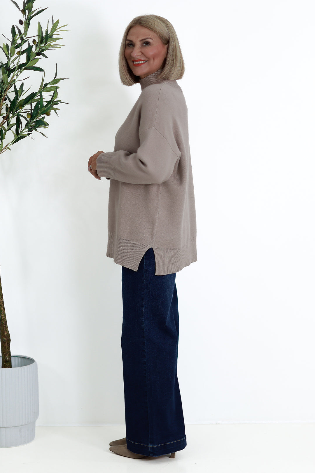 Calla Turtle Neck Knit - Taupe