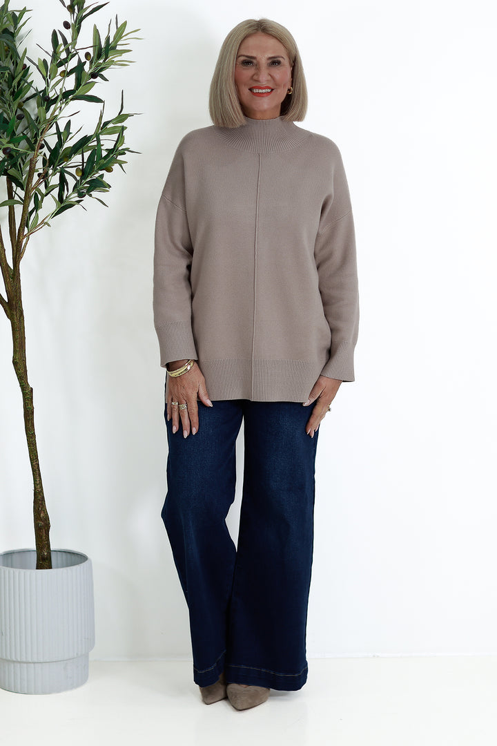 Calla Turtle Neck Knit - Taupe