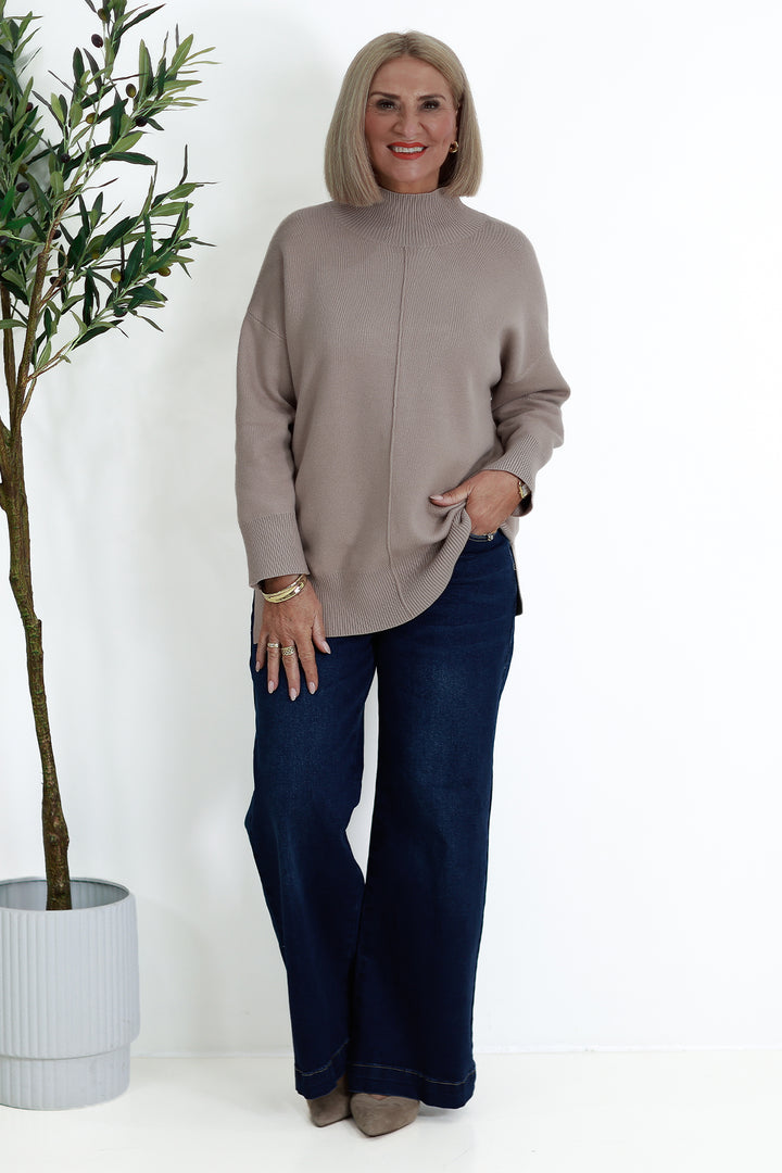 Calla Turtle Neck Knit - Taupe