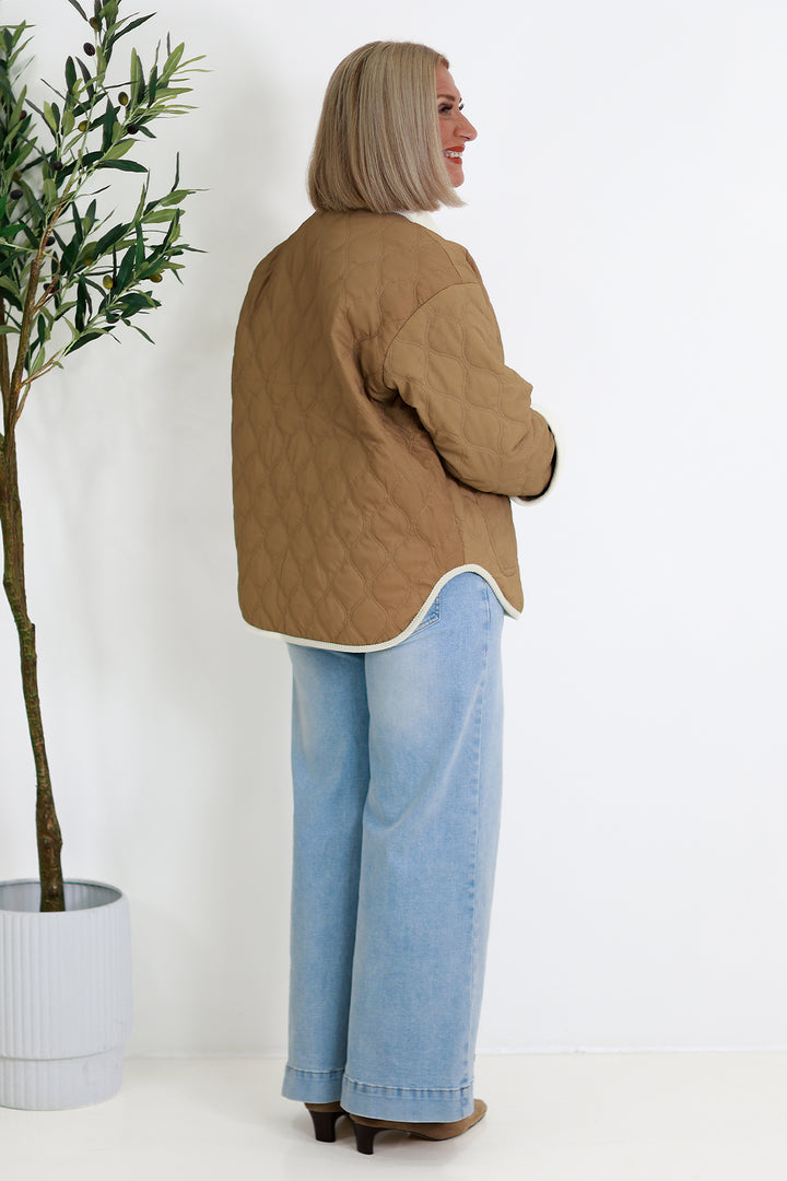 Marlowe Quilted Jacket | TAN & IVORY