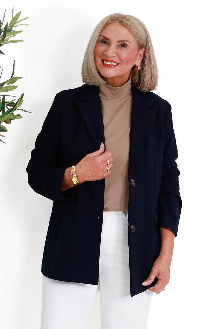 Eden Stretch Blazer | INK NAVY