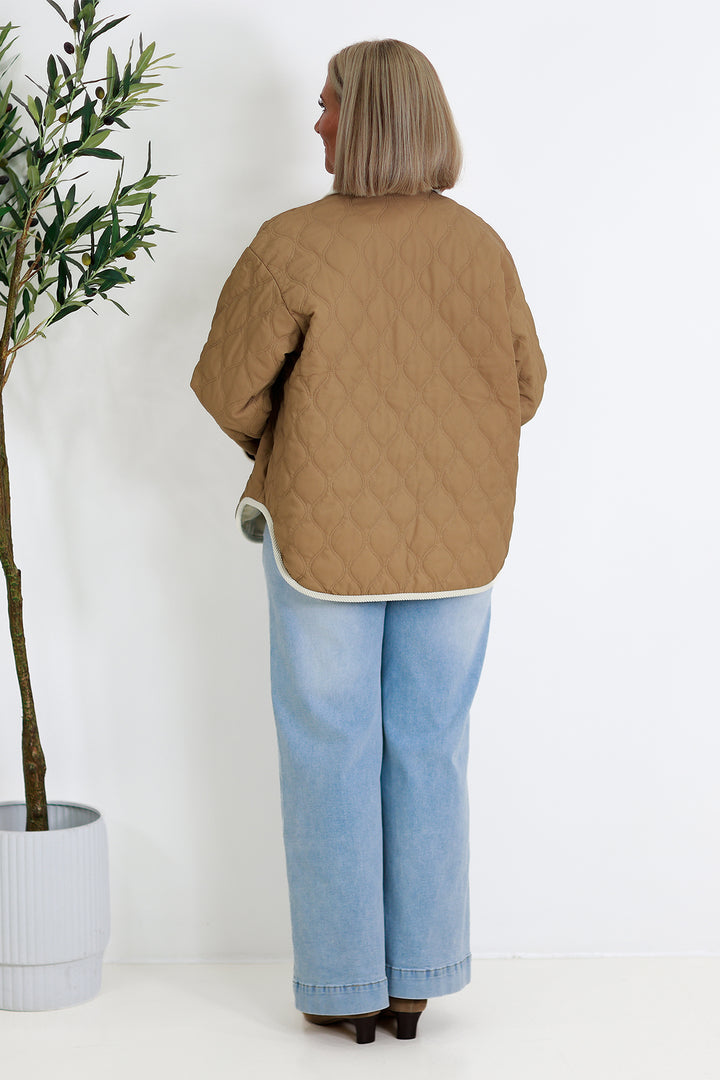 Marlowe Quilted Jacket | TAN & IVORY