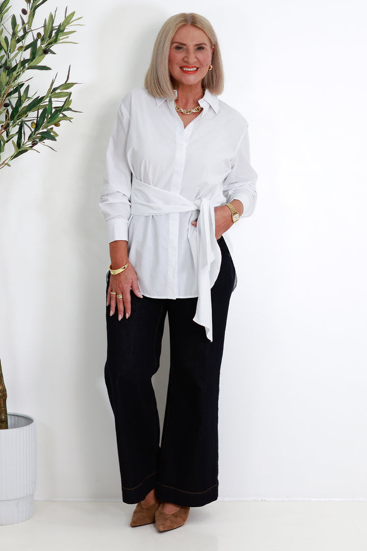 Georgina Tie Shirt | WHITE