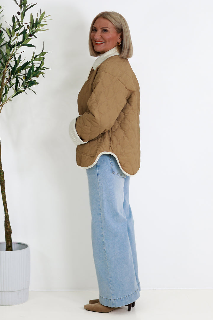 Marlowe Quilted Jacket | TAN & IVORY