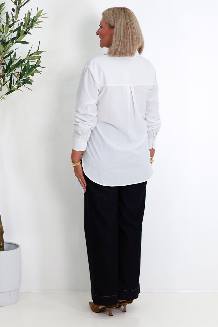 Georgina Tie Shirt | WHITE
