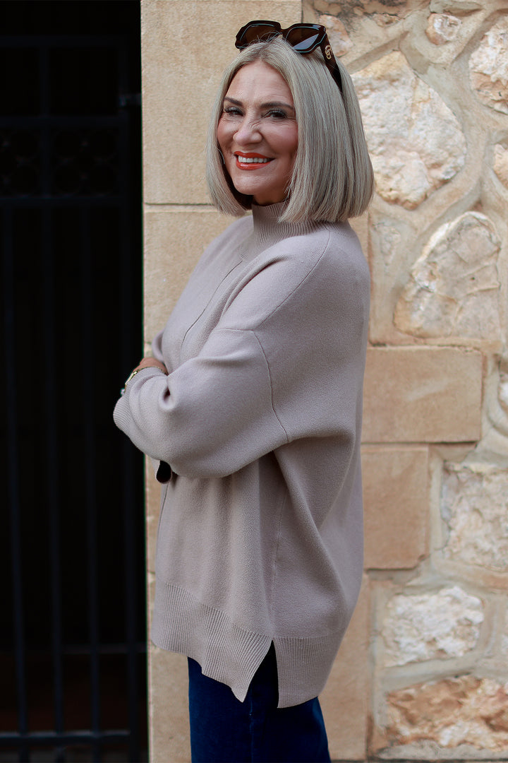 Calla Turtle Neck Knit - Taupe
