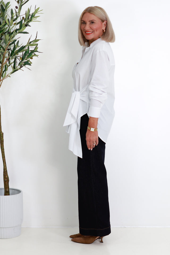 Georgina Tie Shirt | WHITE