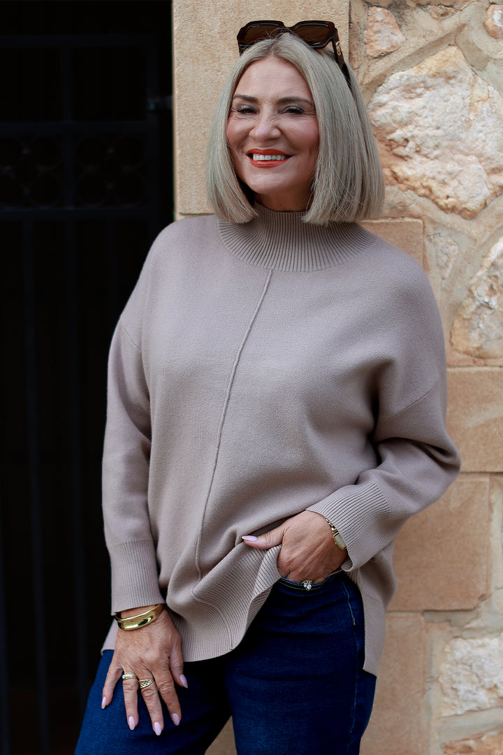 Calla Turtle Neck Knit - Taupe