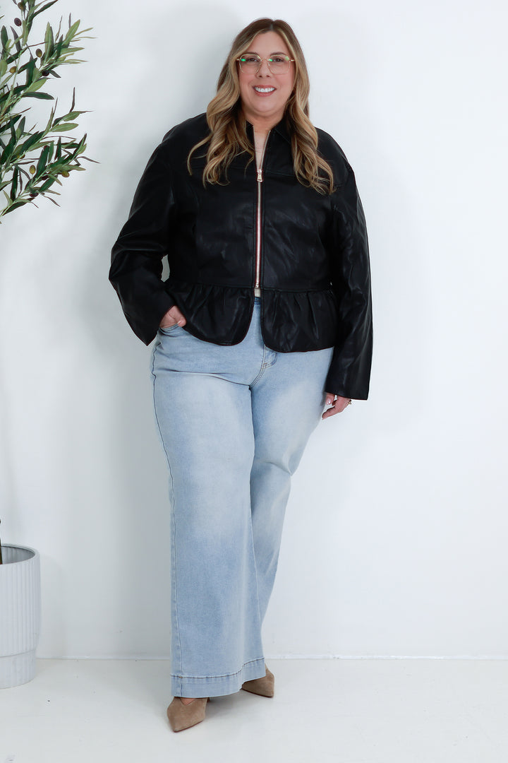 Lucia Peplum Jacket | BLACK