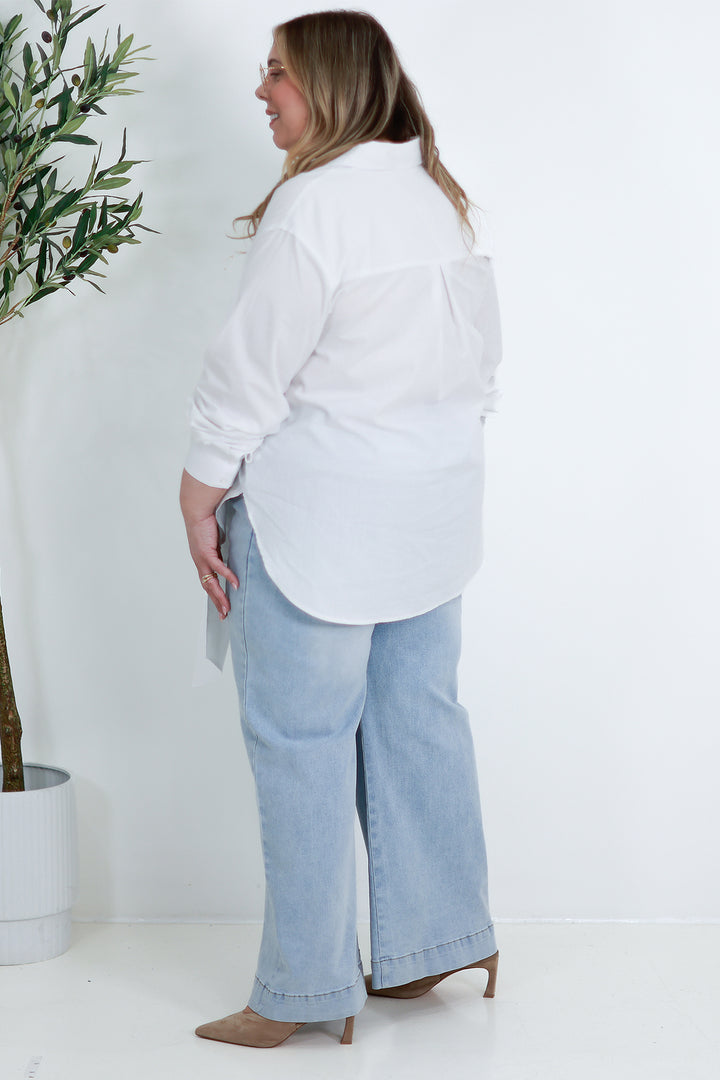 Georgina Tie Shirt | WHITE