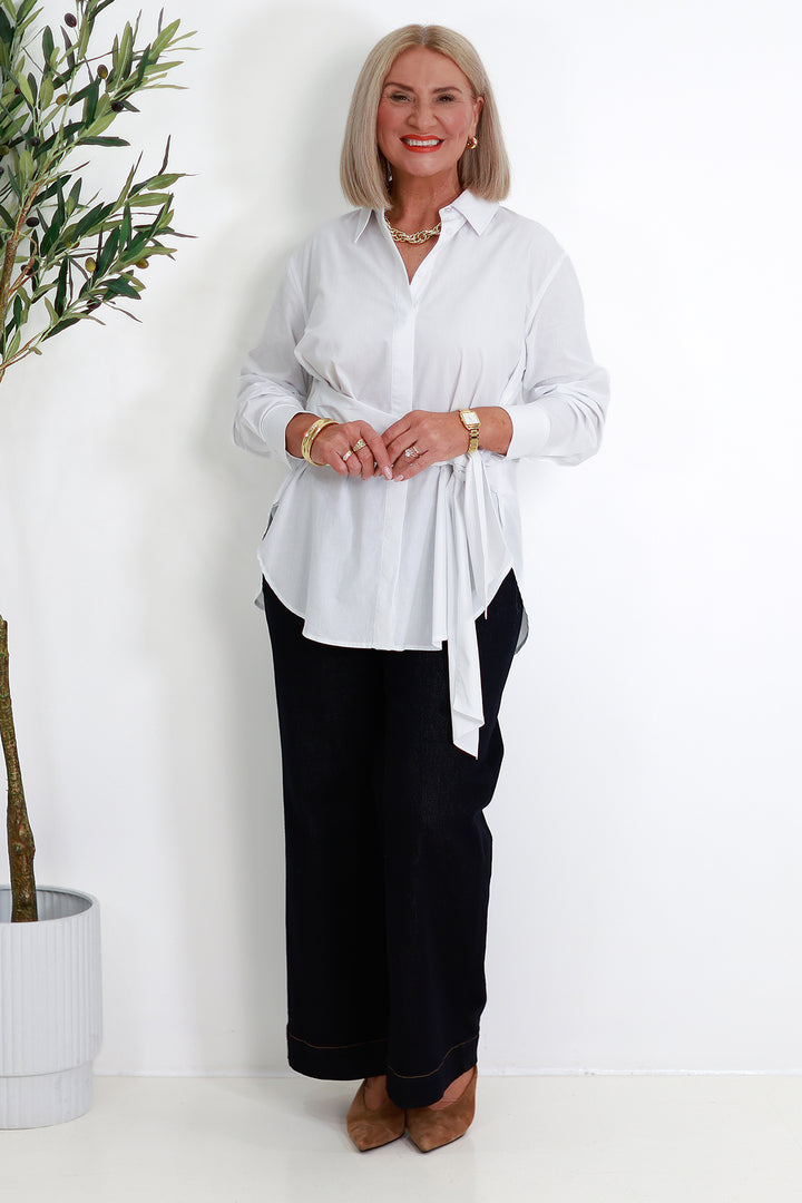 Georgina Tie Shirt | WHITE