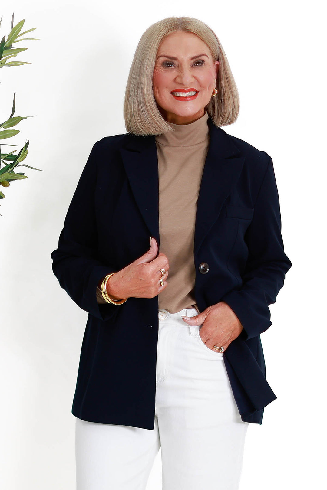 Eden Stretch Blazer | INK NAVY