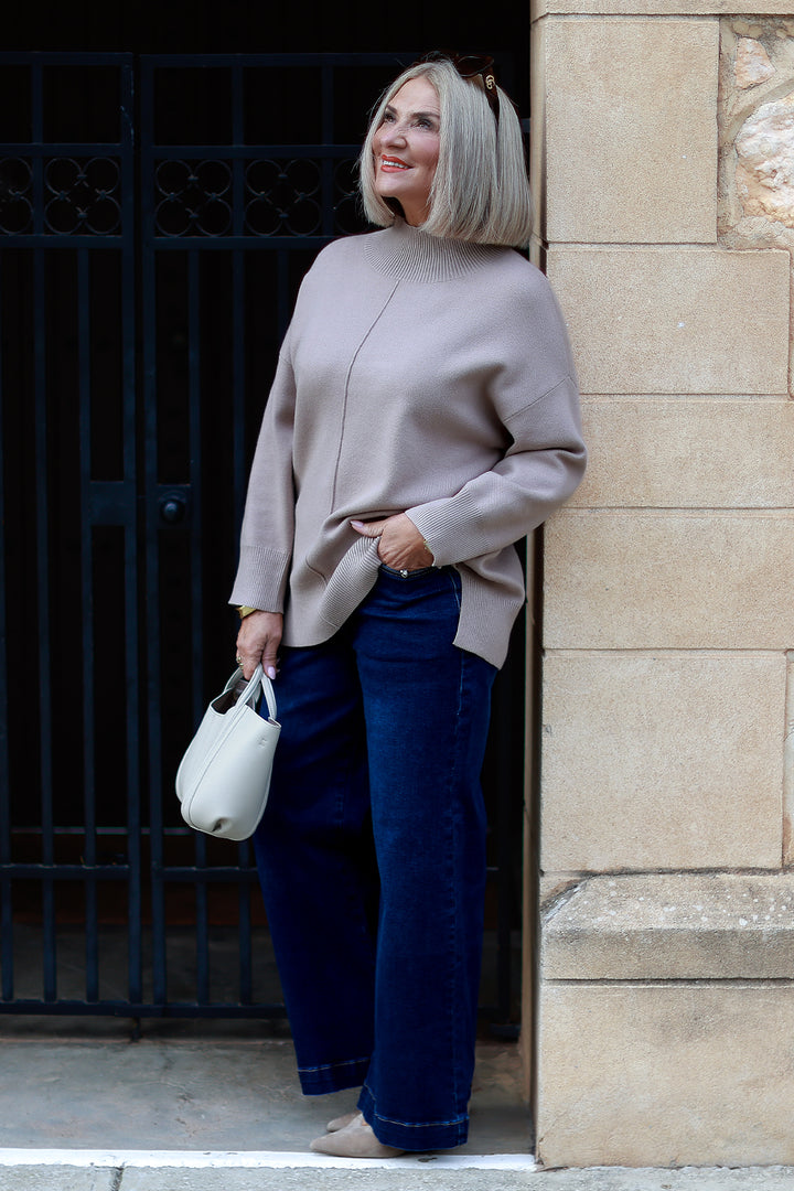 Calla Turtle Neck Knit - Taupe