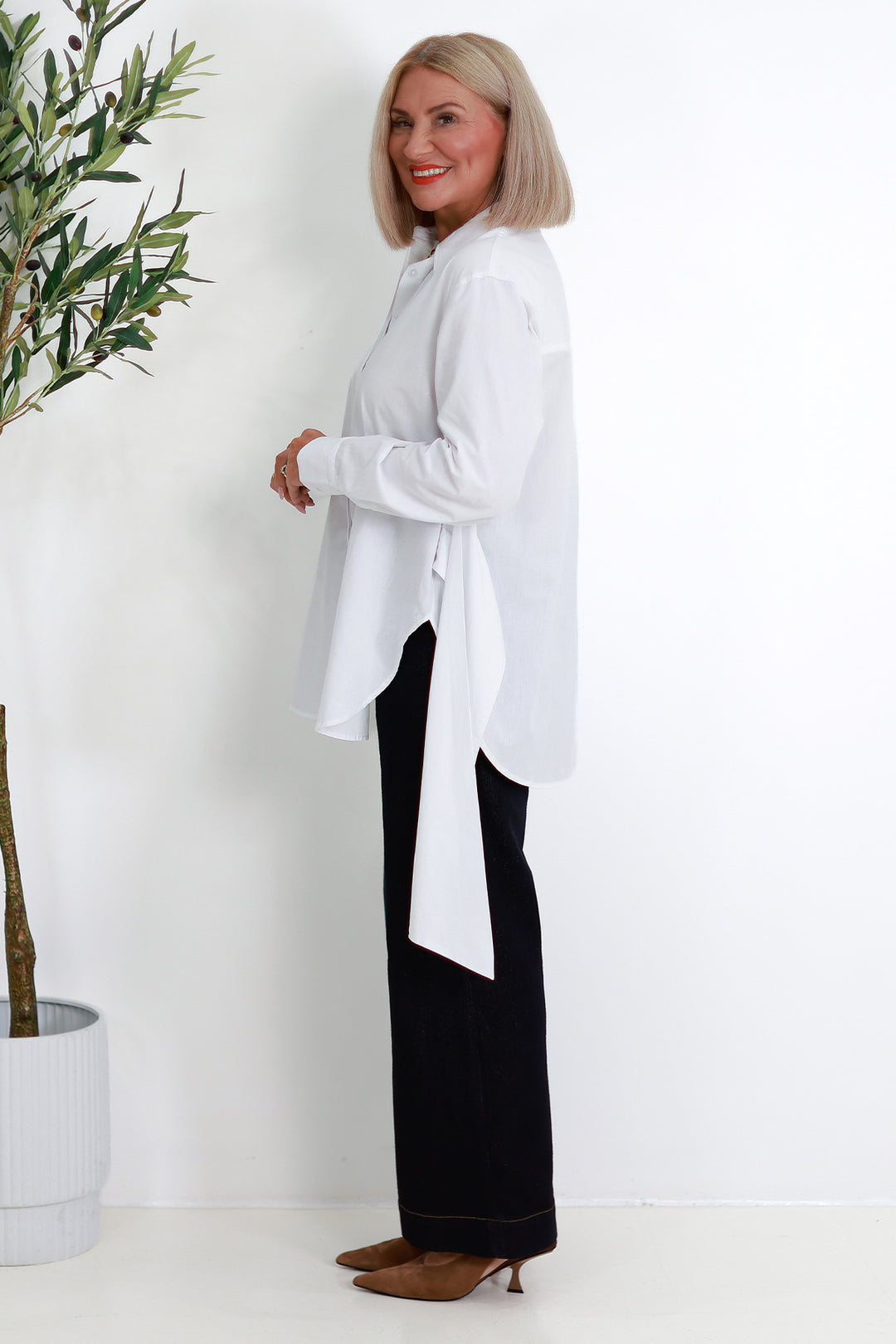 Georgina Tie Shirt | WHITE