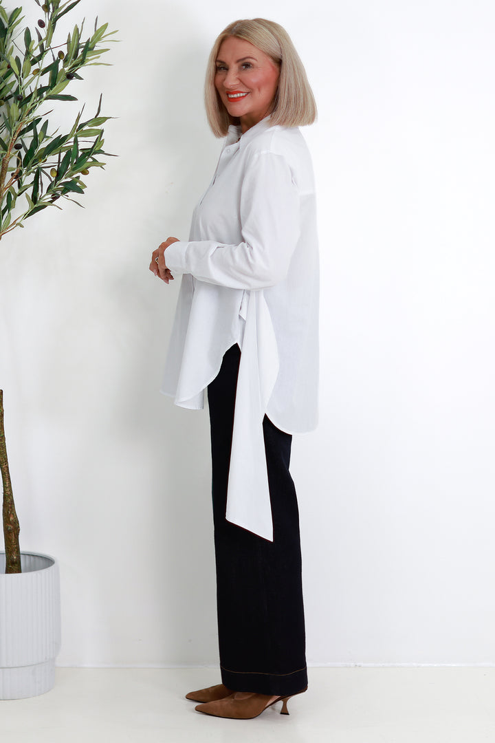 Georgina Tie Shirt | WHITE