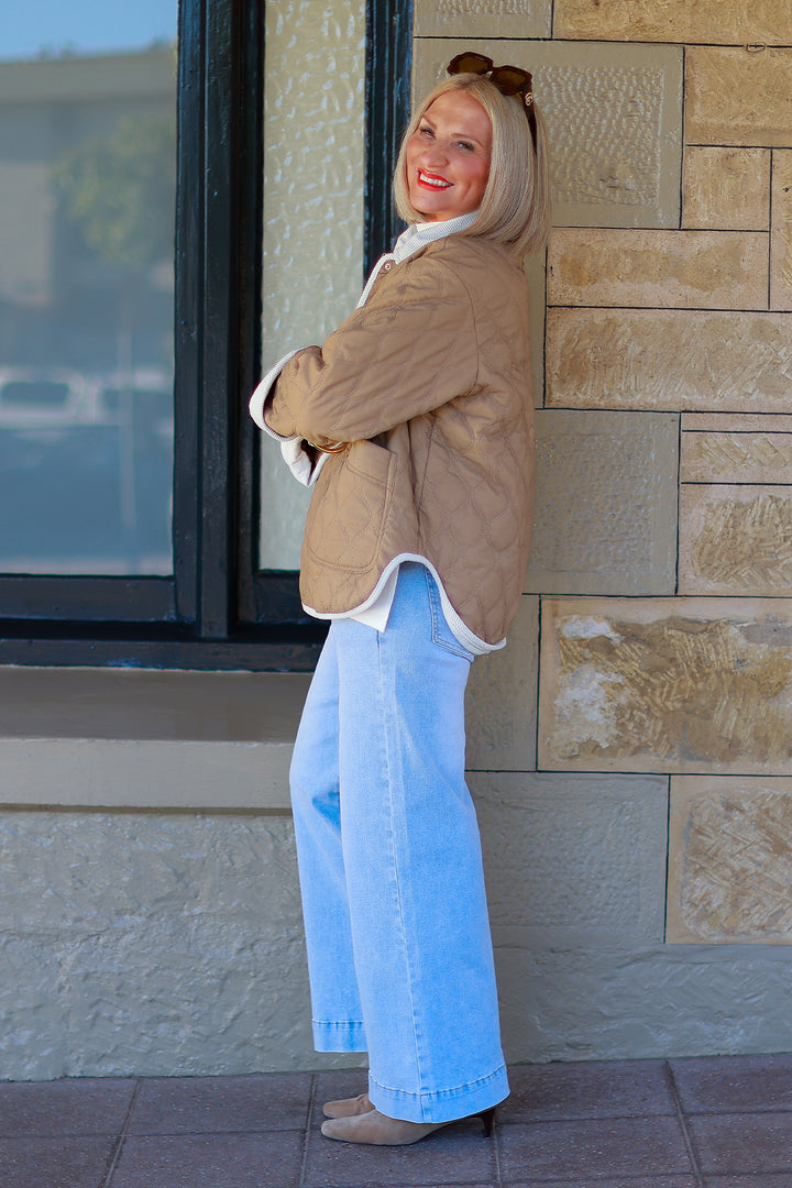 Marlowe Quilted Jacket | TAN & IVORY