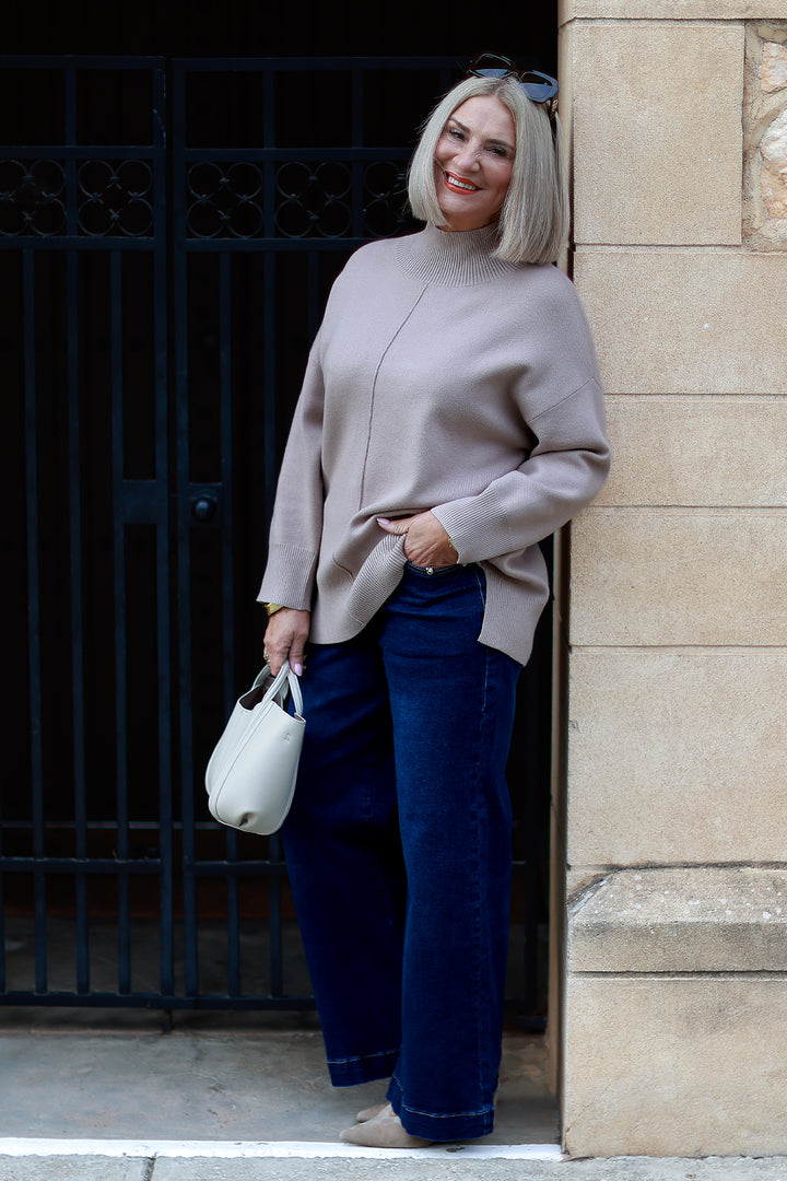 Calla Turtle Neck Knit - Taupe