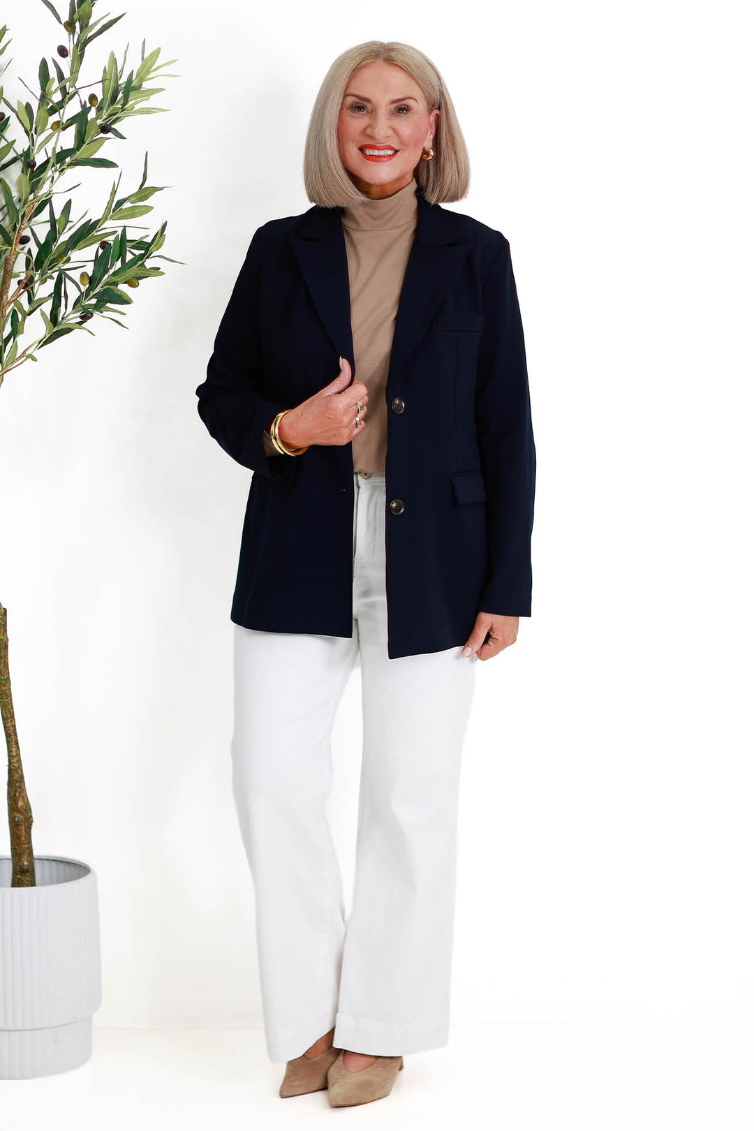 Eden Stretch Blazer | INK NAVY