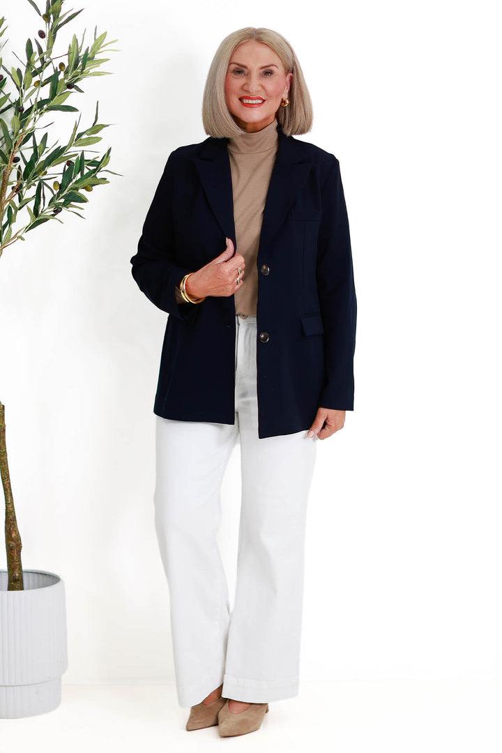 Eden Stretch Blazer | INK NAVY