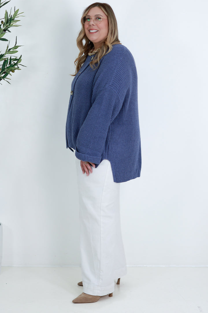 Cross Over Cardi | BLUE DUSK