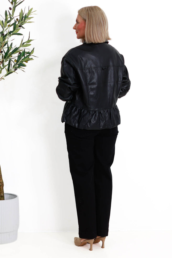 Lucia Peplum Jacket | BLACK