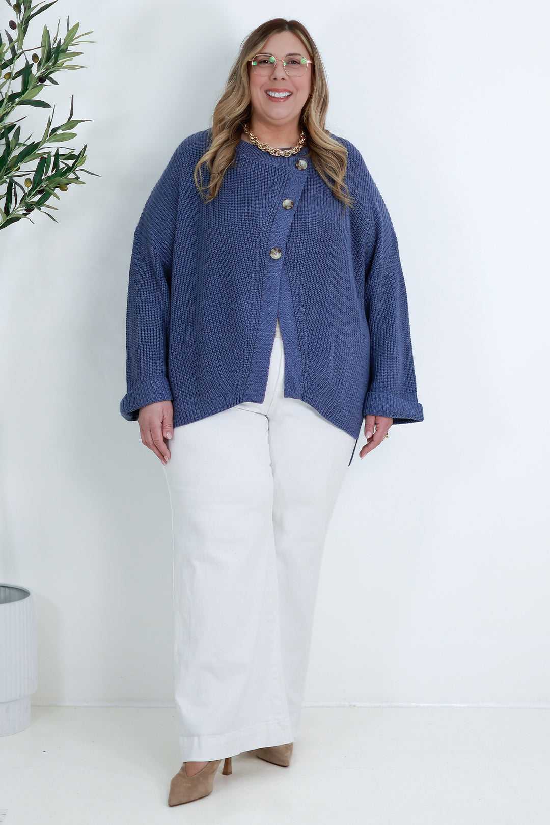 Cross Over Cardi | BLUE DUSK