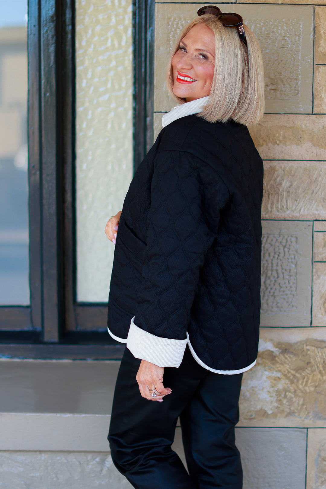 Marlowe Quilted Jacket | BLACK & IVORY