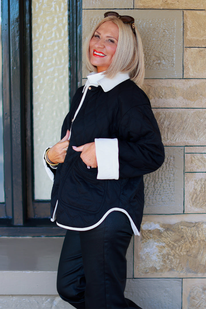 Marlowe Quilted Jacket | BLACK & IVORY