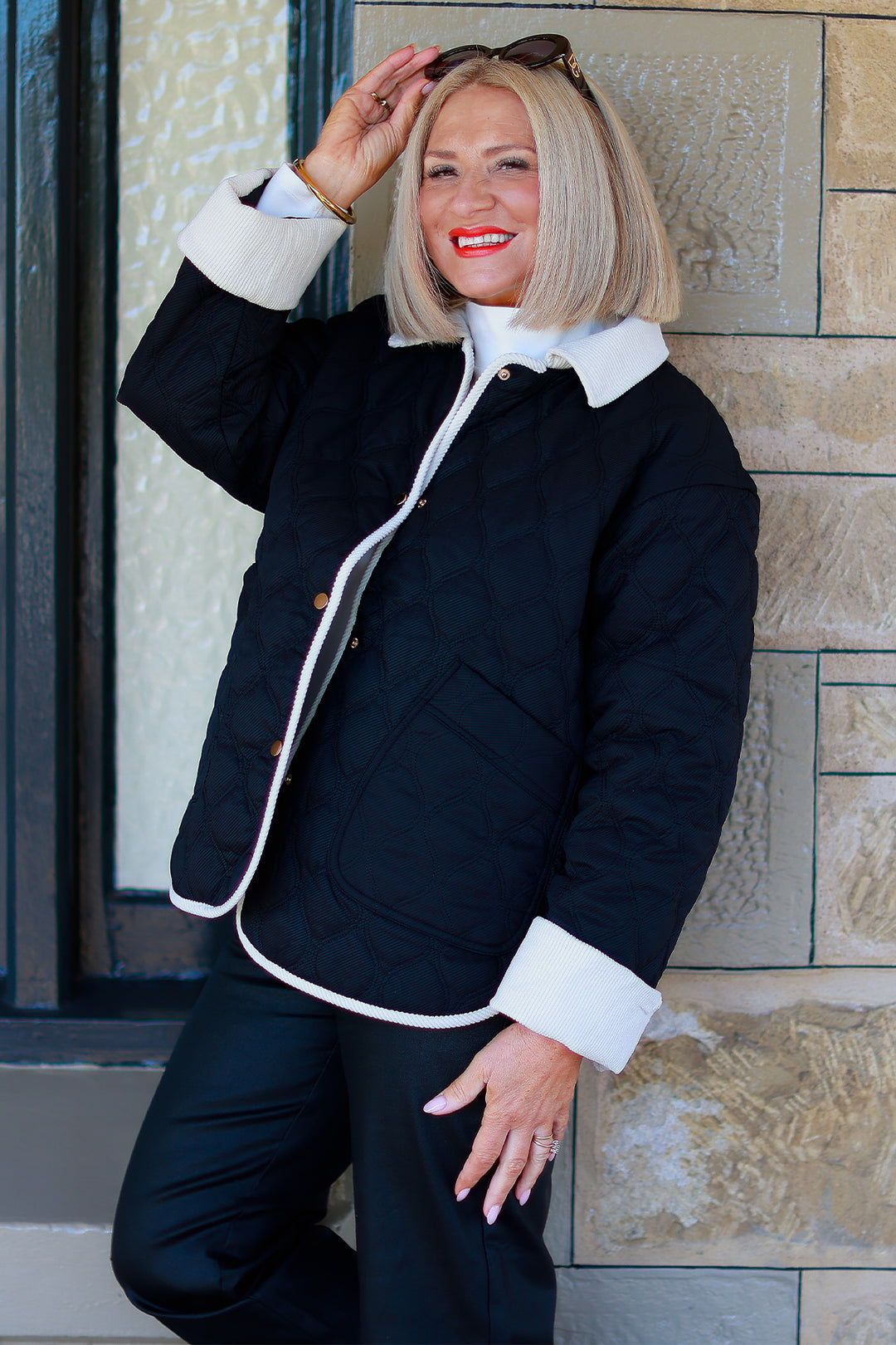 Marlowe Quilted Jacket | BLACK & IVORY