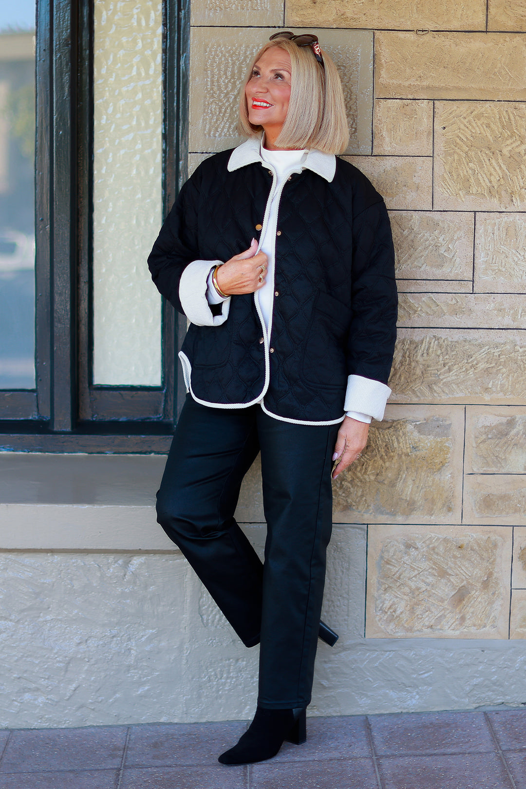 Marlowe Quilted Jacket | BLACK & IVORY