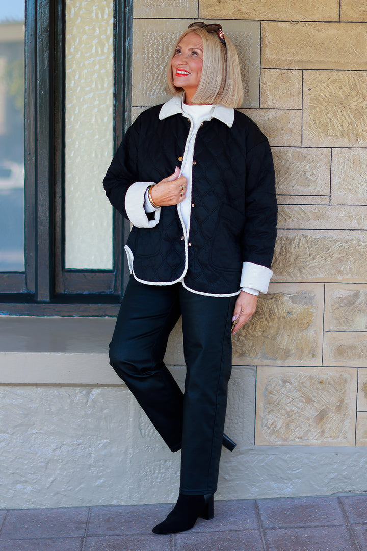 Marlowe Quilted Jacket | BLACK & IVORY