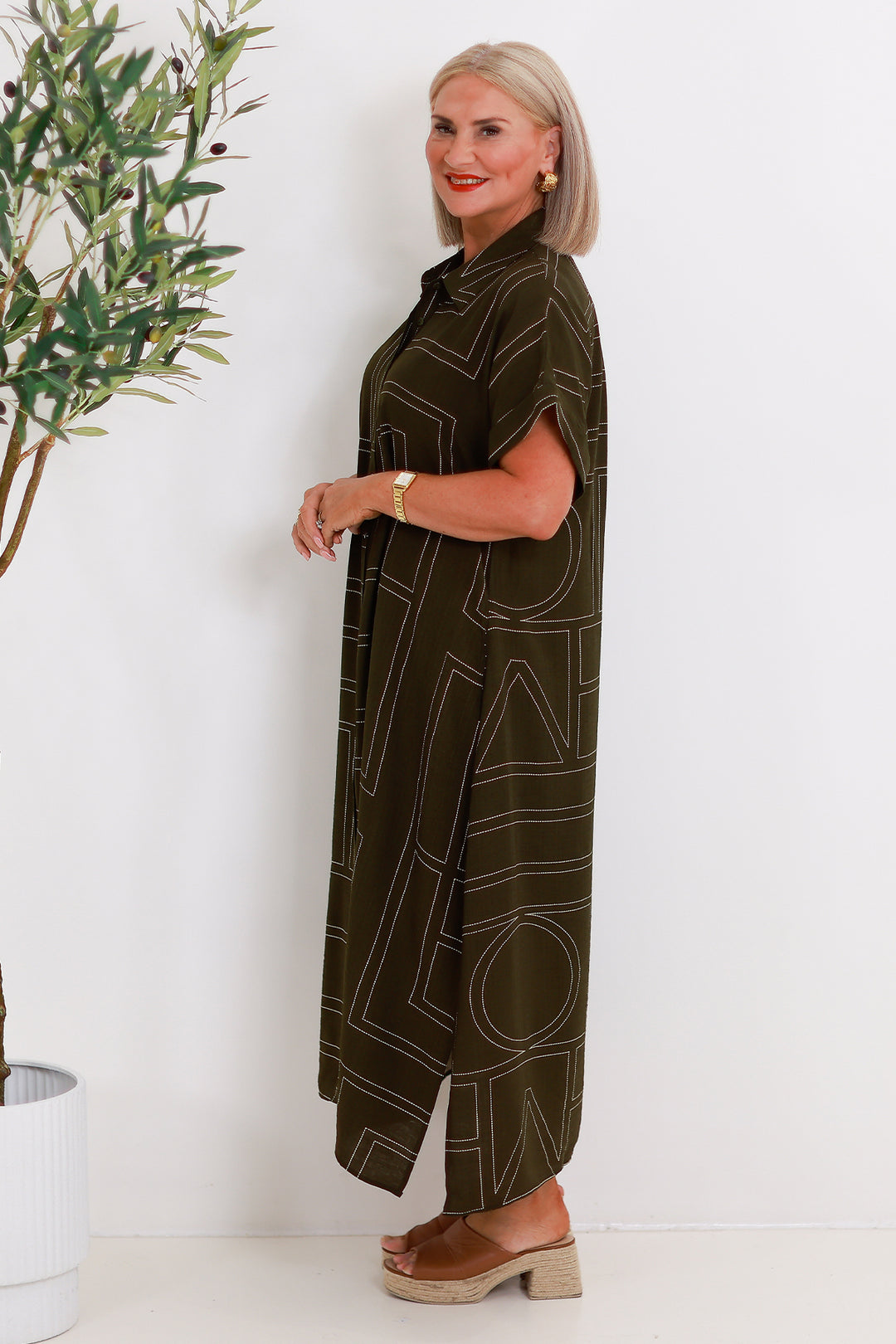 Riveria Relaxed Shirt Dress | OLIVE