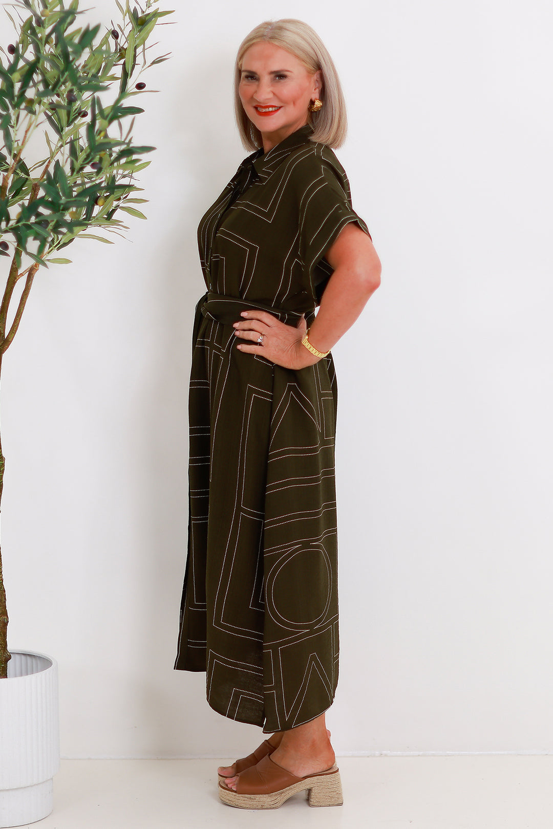 Riveria Relaxed Shirt Dress | OLIVE