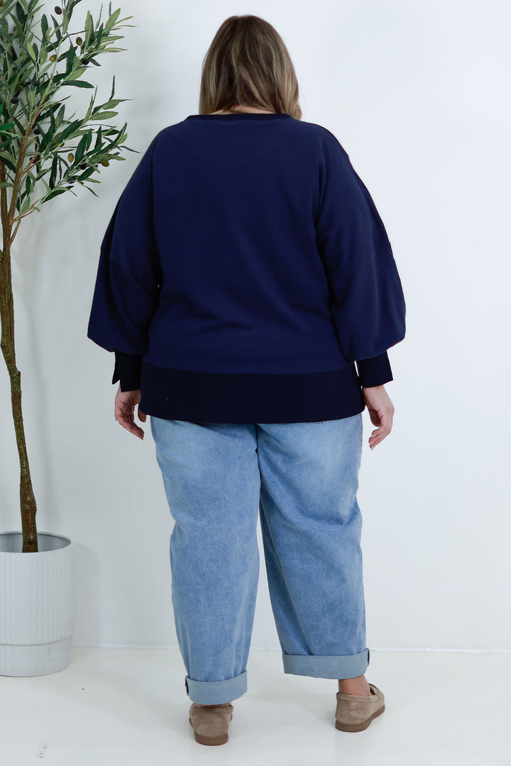 Tess Spring Crew | NAVY